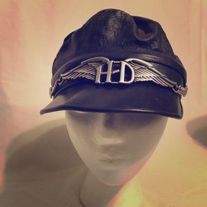 Leather Harley Davidson Hat